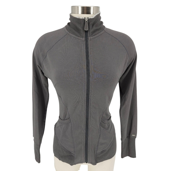 ALO Yoga Jackets & Blazers - ALO Yoga Jacket Charcoal Gray Long Sleeve Full Zip Athletic Wear Small